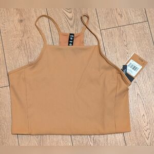 🆕 The North Face Womens XXL 2X Tan Camel  Ribbed Crop Tank Top Racer Back NWT
